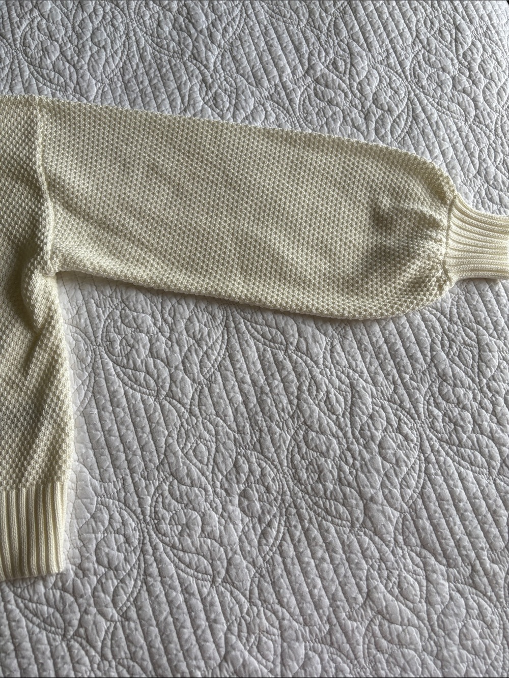 NWT Quince Ivory Waffle Stitch Open-Front Knit Cardigan 100% Organic Cotton S - Picture 12 of 13